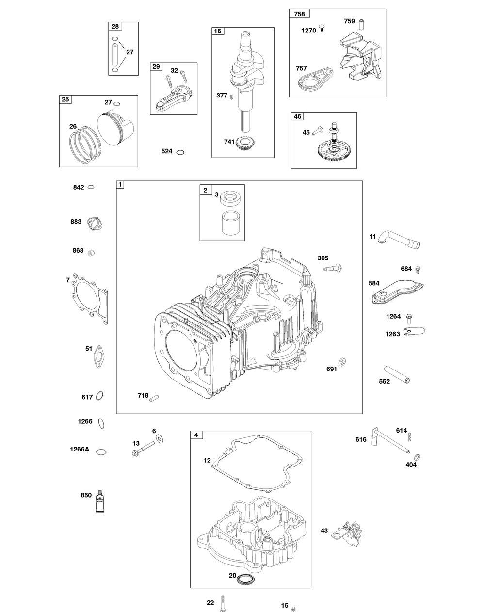 592057 Diagram and Parts List for 592057  Briggs and Stratton Engine